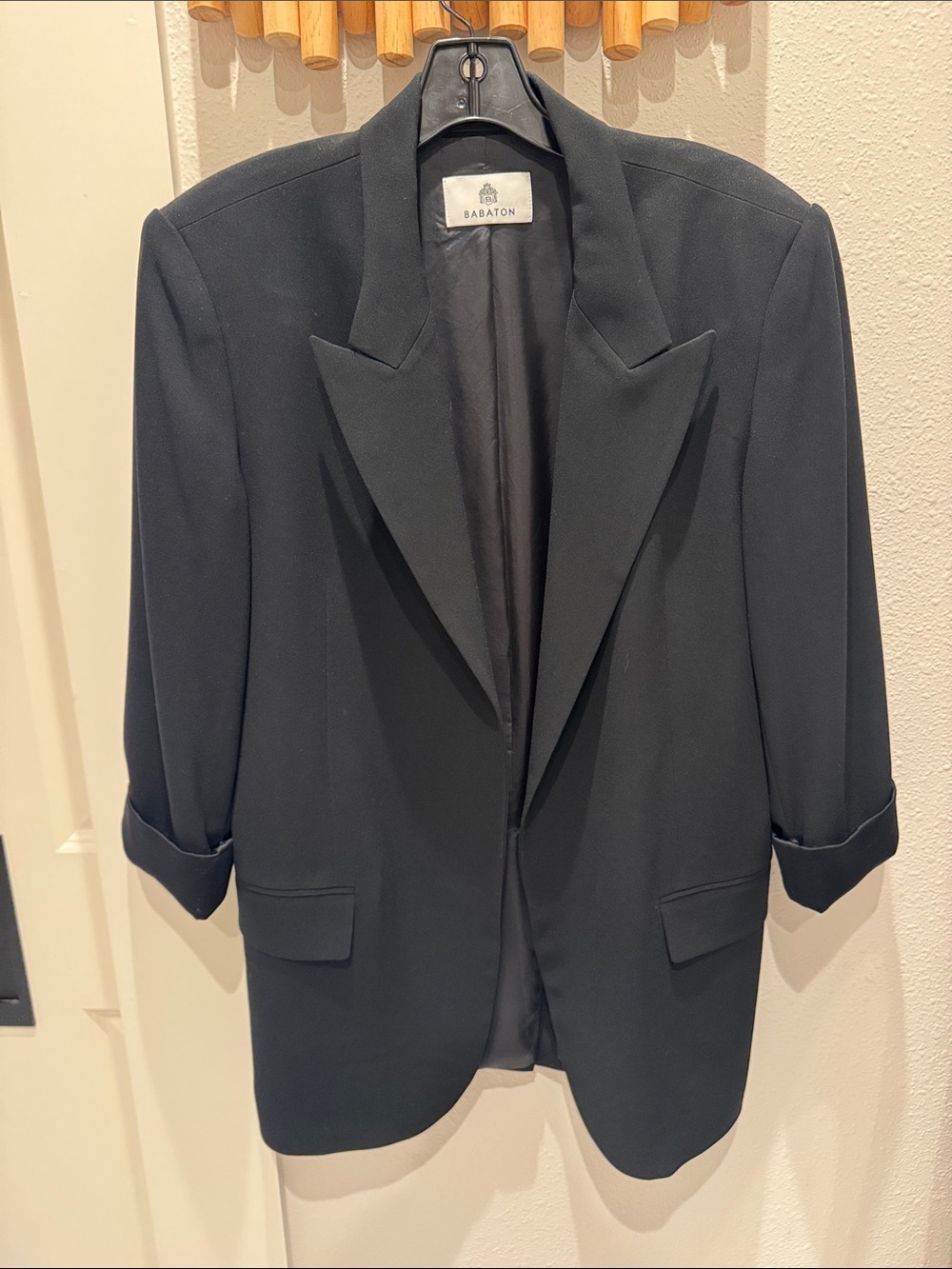 Babaton Black Oversized Notch-Lapel Blazer
